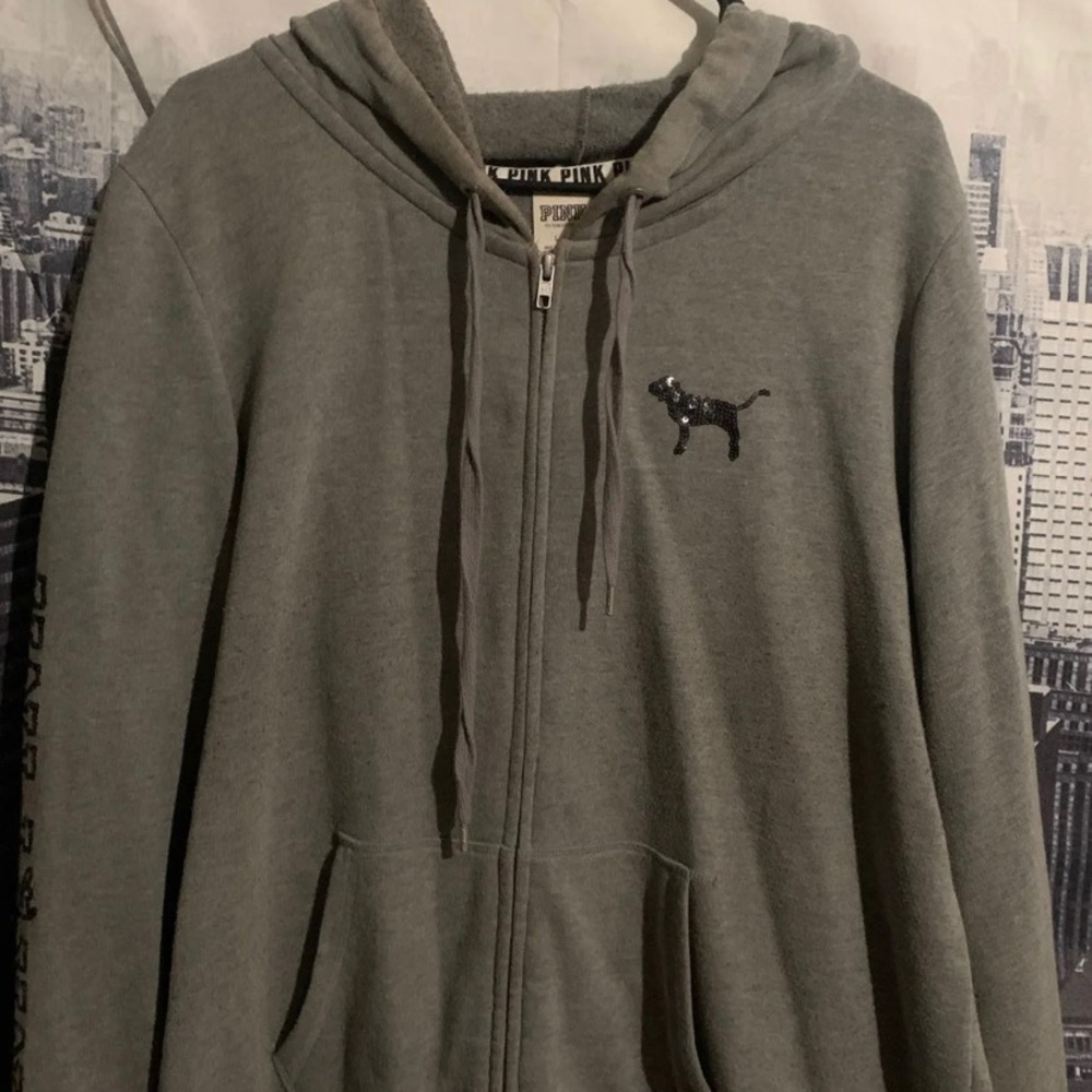 PINK Victoria secret  zip up bling hoodie